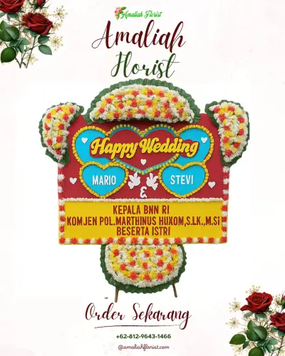 Karangan Papan Bunga Pernikahan di Kedungtukang